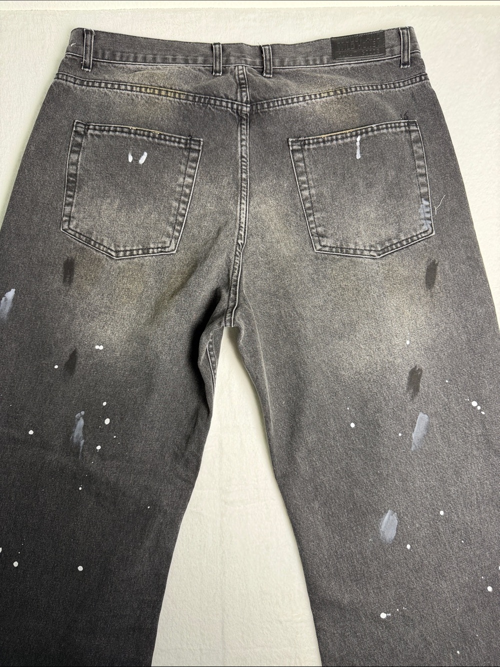 Men's Washed Black Paint-Splatter Jeans - Picture 5 of 5